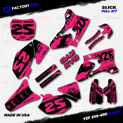 Black & Pink Slick Graphic Kit fits Yamaha YZ250F YZ450F 03-05 YZF 250 450 - Bild 5 von 5