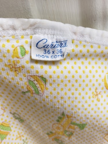 VTG Carters Yellow Train Toy Jack Box Clown Cotton Polka Dot Receiving Blanket - Picture 5 of 6