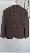 Perry Ellis Mens Blazer /Brown Pinstripe / Size / 42 Regular/ Classic Fit