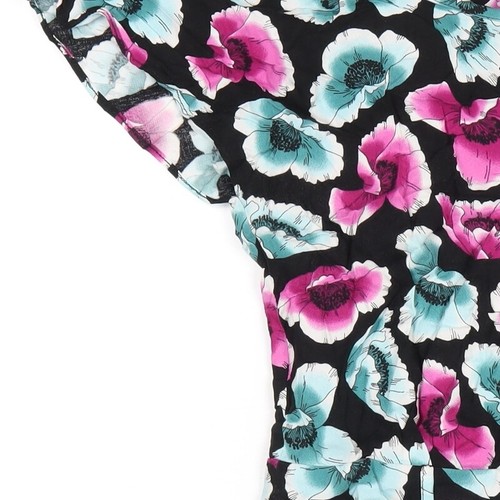 ASOS Womens Multicoloured Geometric Viscose A-Line Size 12 Round Neck Zip - Picture 9 of 10
