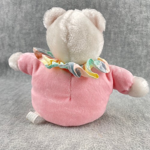Mouse Plush Rattle by Kids Gifts Vintage Stuffed Animal White Pink - Picture 8 of 11