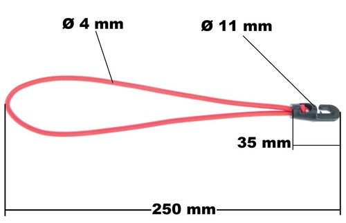 10 Planen Markisen Zelt MINI Clip rot + Spann Gummi 25 cm Haken Klammer Expander - Picture 12 of 17