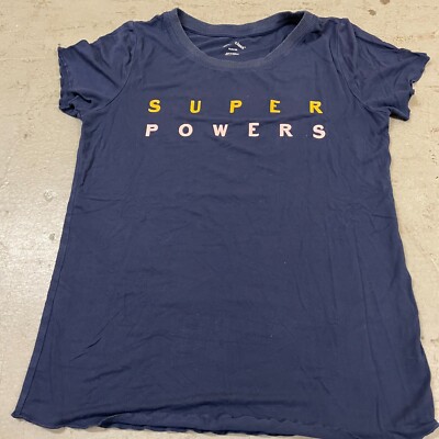 Super Powers Art Classics Graphic T-Shirt - Size XL Girls Youth BLUE
