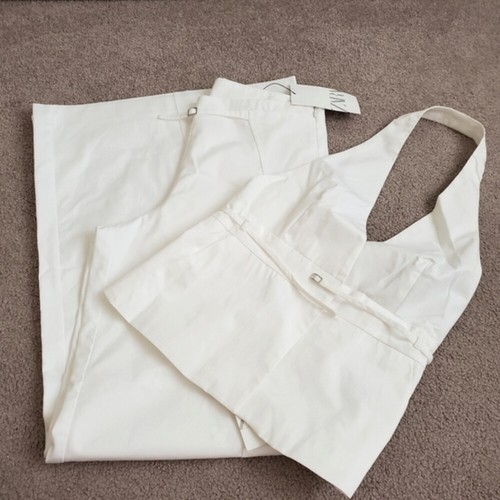 Zara 2 teiliges passendes Set Palazzo weite Hose & Top weiß Neu mit Etikett - Bild 14 von 14