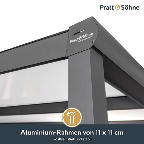 Terrassenüberdachung Überdachung Carport Terrassendach 5x2.5m alu Pratt & Söhne - Bild 7 von 9