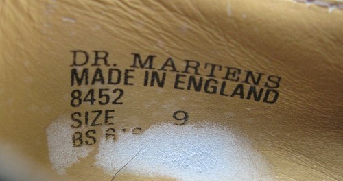 8452 Zapatos Vintage Dr Martens Cuero Negro Hechos en Inglaterra Cordones Talla 9/43 - Imagen 8 de 9