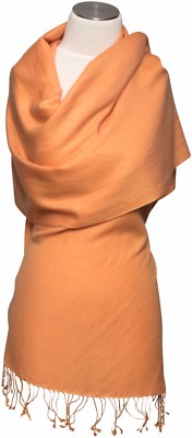 Pashmina Schal handgewebt Nepal Apricot 70%Cashmere 30%Seide silk scarf  