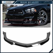 Front Bumper Lip For 2011-2014 Dodge Charger Painted Black STP-Style
