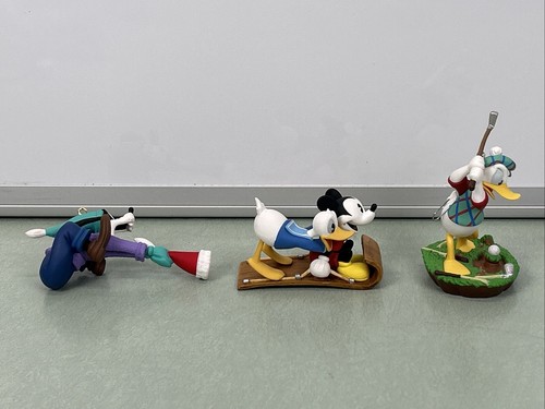 Hallmark Mickey Ornaments 1998 Practice Swing Runaway Toboggan Donald Duck Goofy - Picture 5 of 15