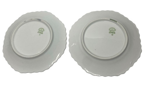 2er Set antike Leuchtenberg Germany weiß & rosa Rose geprägte Teller - 5,5" - Bild 10 von 15
