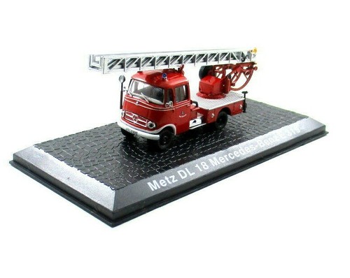 FIRE DEPARTMENT MERCEDES BENZ L-319 METZ DL 18 RED ALTAYA SCALE 1:72 TRUCK MODEL - Picture 3 of 12