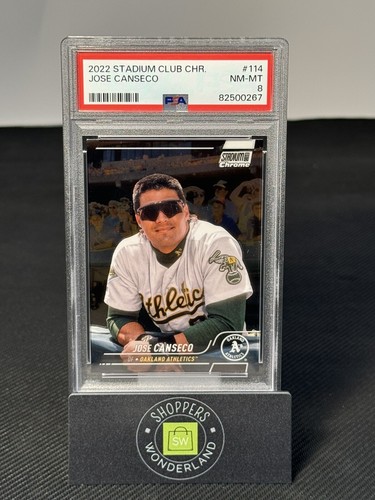 2022 Topps Stadium Club Chrome WHITE Refractor Jose Canseco #114 PSA - Picture 1 of 2
