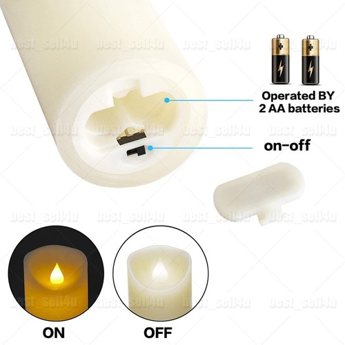12x Flameless LED Pillar Candles Light Waterproof Flickering with 2 Timer Remote - Picture 19 of 24