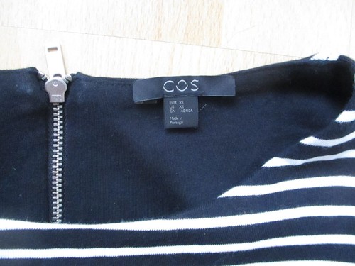 COS Damen Shirt Kleid Gr. XS blau-weiß gestreift 3/4 Arm Rundhals wie neu - Bild 7 von 7