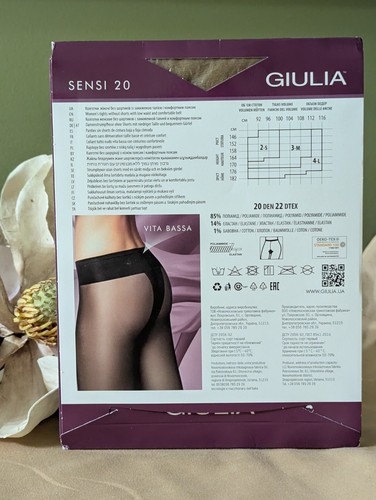GIULIA SENSI 20 DENIER SHEER HIPSTER PANTYHOSE TIGHTS SIZE: LG NATURAL DAINO - Picture 3 of 10
