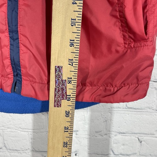 VTG Oshkosh Jacket Boys 7 Long Sleeve Full Zip Reversible Blue Red Puffer Fleece - Picture 10 of 21