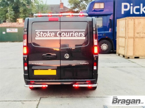 Rear Roof Bar + Multi Function LEDs For Vauxhall Opel Vivaro 2002-2014 Stainless - Picture 5 of 8