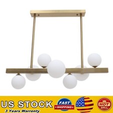Mid Century Modern Chandelier Linear Chandeliers 7-Light Gold Pendant Light LED