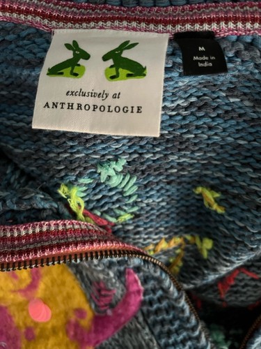 ANTHROPOLOGIE Wendy Würzburger Save The Whales Strickjacke Pullover Größe Medium - Bild 4 von 19