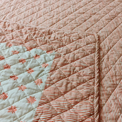 Threshold Quilt Decke Full/Queen Size rot weiß Baumwollmischung 90 x 100 Zoll - Bild 5 von 11