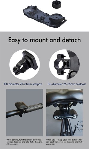 Smart Bike AlarmTailight with Warning light/Brake light/Turn signal/Electric bel - Picture 20 of 23