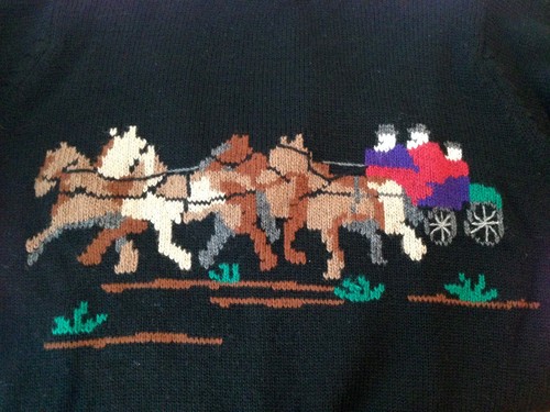 Woodstock International by BERNARD Shetland Wool Sweater Black and Red - Imagen 8 de 11