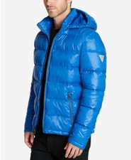 GUESS Men's Detachable Hooded Puffer Coat Winter Jacket