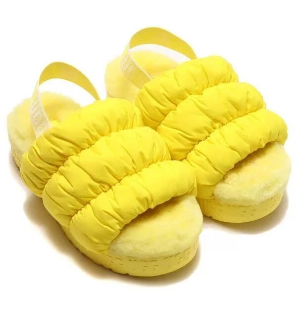Nuovi sandali UGG morbidi scrunchita interno esterno giallo sole donna tg 10 1140192