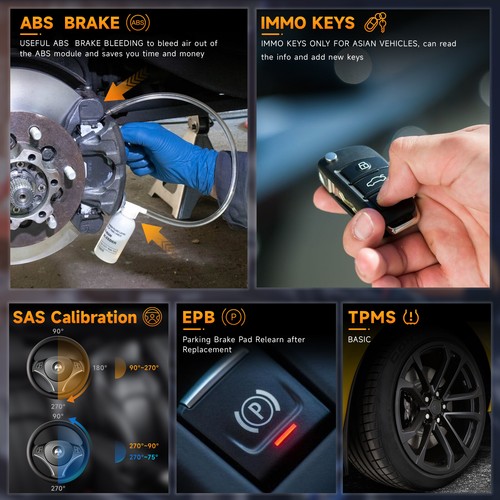 Foxwell NT809BT Full System ABS SRS TPMS IMMO OBD2 Scanner Auto Diagnostic Tool - Picture 5 of 9