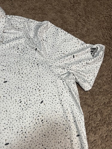 Camisa Polo Adidas Para Hombres 2XL Blanca Rendimiento de Golf AOP Todo el Campo Bandera - Imagen 5 de 5