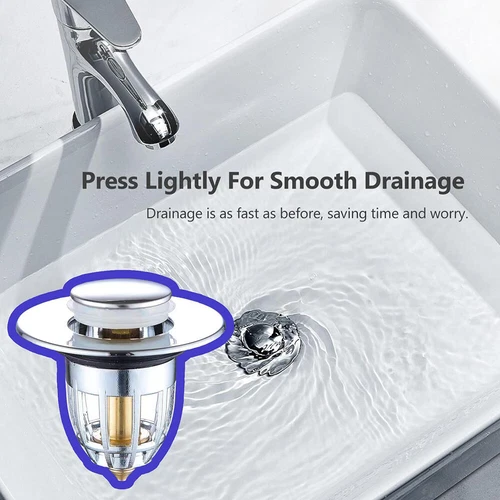 Universal Pop Up Drain Filter Wash Basin Core Bounce Bathroom Sink Plug Stopper - Picture 13 of 13