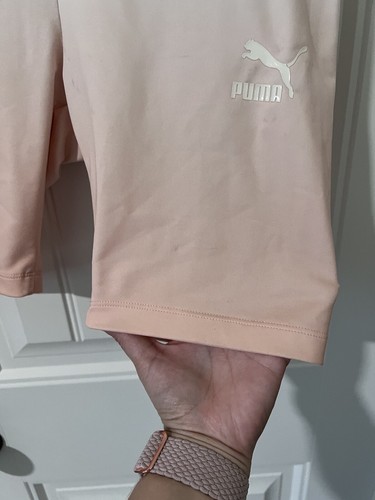 Puma Womens Ombré Logo Gloaming AOP Athletic Short Tights Size Small Green Peach - Picture 4 of 9