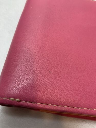 Brighton Wallet Kiss Lock French Coin Purse Fuchsia/Orange Leather Heart Detail - Bild 2 von 12