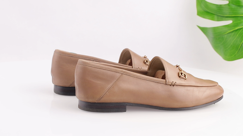 Sam Edelman Womens Loraine Loafer Size 8 Tan Nude Leather Bit Strap Slip On Shoe - Video 1 of 1
