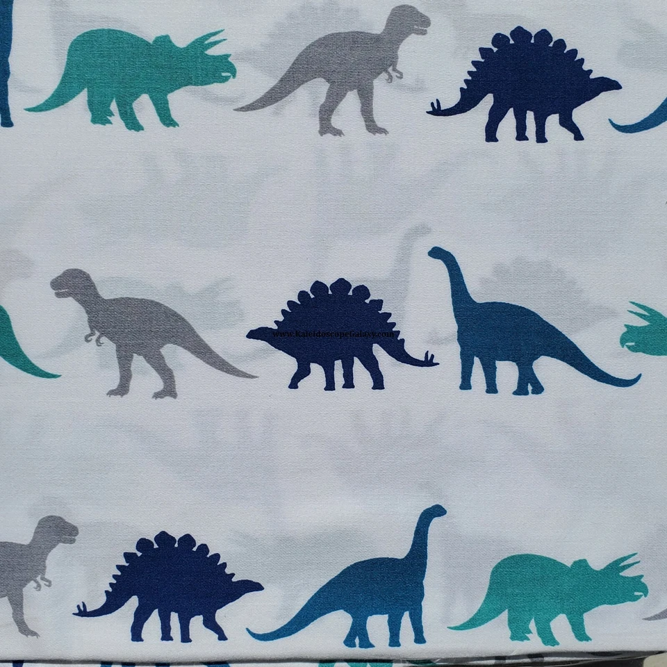 9pc Dinosaur Full/Queen COMFORTER Set PILLOWS Sheets DINOSAURS Blue White Teal - Image 4 of 4
