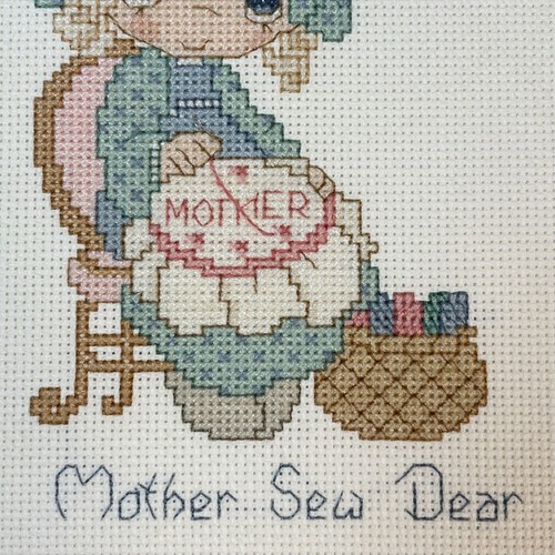 Precious Moments Completed Cross Stitch Matted 8x10 Mother Sew Dear - Picture 4 of 6