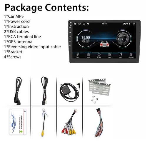 Android 13 CarPlay 2+32GB Double 2Din 10" SWC BT WiFi Car Stereo GPS Navi Radio - Picture 11 of 11