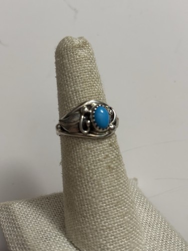 Vintage Sterling Silber Native Running Bear Türkis Ring Navajo Größe 5,75 - Bild 3 von 6