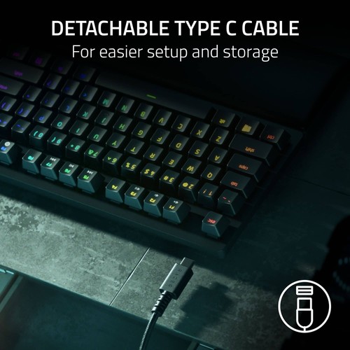 Razer - Huntsman V2 TKL Wired Optical Purple Clicky Switch Gaming Keyboard wi... - Picture 4 of 5
