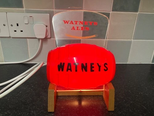 Vintage Watney Beer Keg,light Up Bar sign, pump font. Rewired and PAT tested.