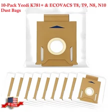 10-Pack Yeedi & ECOVACS Dust Bags for Yeedi K781+ & ECOVACS T8, T9, N8 Pro