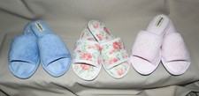 Dearfoam Microfiber Terry Slide House Slippers 3 Pair Women  s Sz Med 7-8 EUC