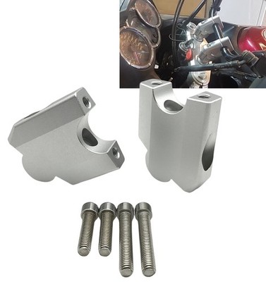 Handlebar Riser Mount Clamp For Yamaha XT1200Z SUPER TENERE 1200 10-20 Silver