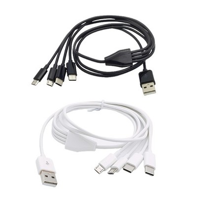 Flexible Multi Charging Cable Adapter with Type C/Micro USB 4Connectors