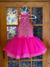 Weissman Children's Dance Costume XLC 16/18 RN64830 Hot Pink Tutu Sequin Bodice