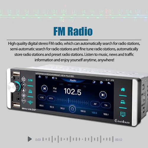 ESSGOO 5" Single 1 DIN Carplay Android Auto Car Stereo Radio IPS Screen Camera - Picture 5 of 12