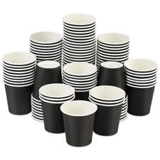 Wuadua 100 Pack 3oz Paper Cups, Black Bathroom cup, Disposable Espresso Cup, ...