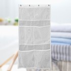 6 Pocket Bathroom Shower Hanging Mesh Organizer Bath Organizer Bag Curtain Rod