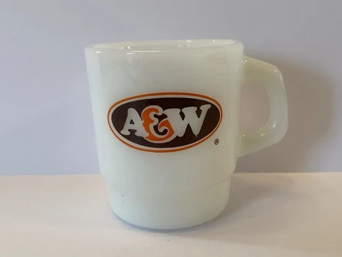 Vintage Fire King A&W Root Beer Stacker Advertising Mug Mint Condition A