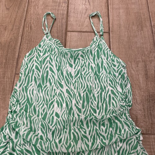 Diane von Furstenberg Kleid XXL fließend Tank Mini Sommerkleid grün Zebra Dopamin - Bild 5 von 9
